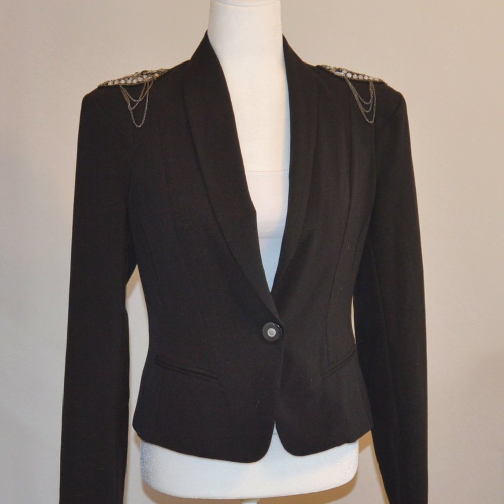3/$25 Grass Collection Blazer with Rhinestone Shoulder Epaulets